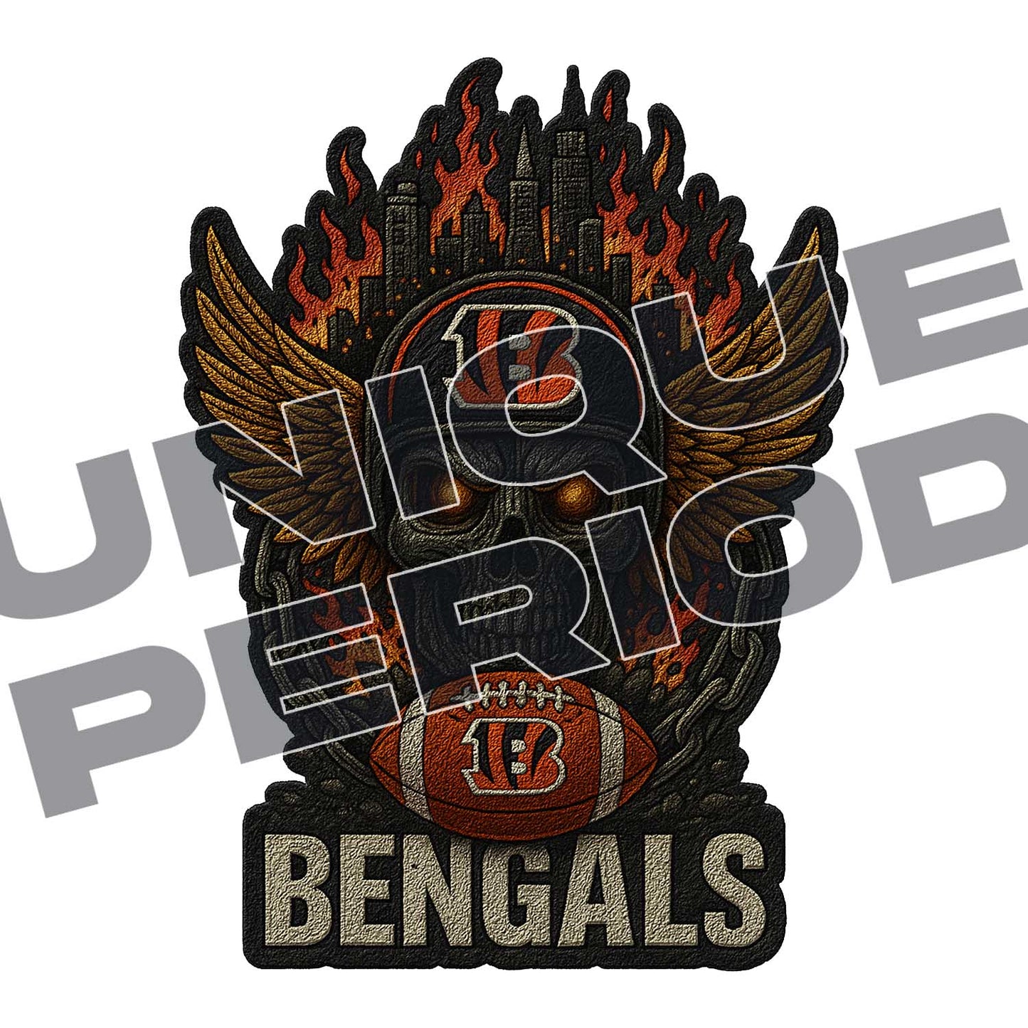 Cincinnati Bengals Skull Patchish
