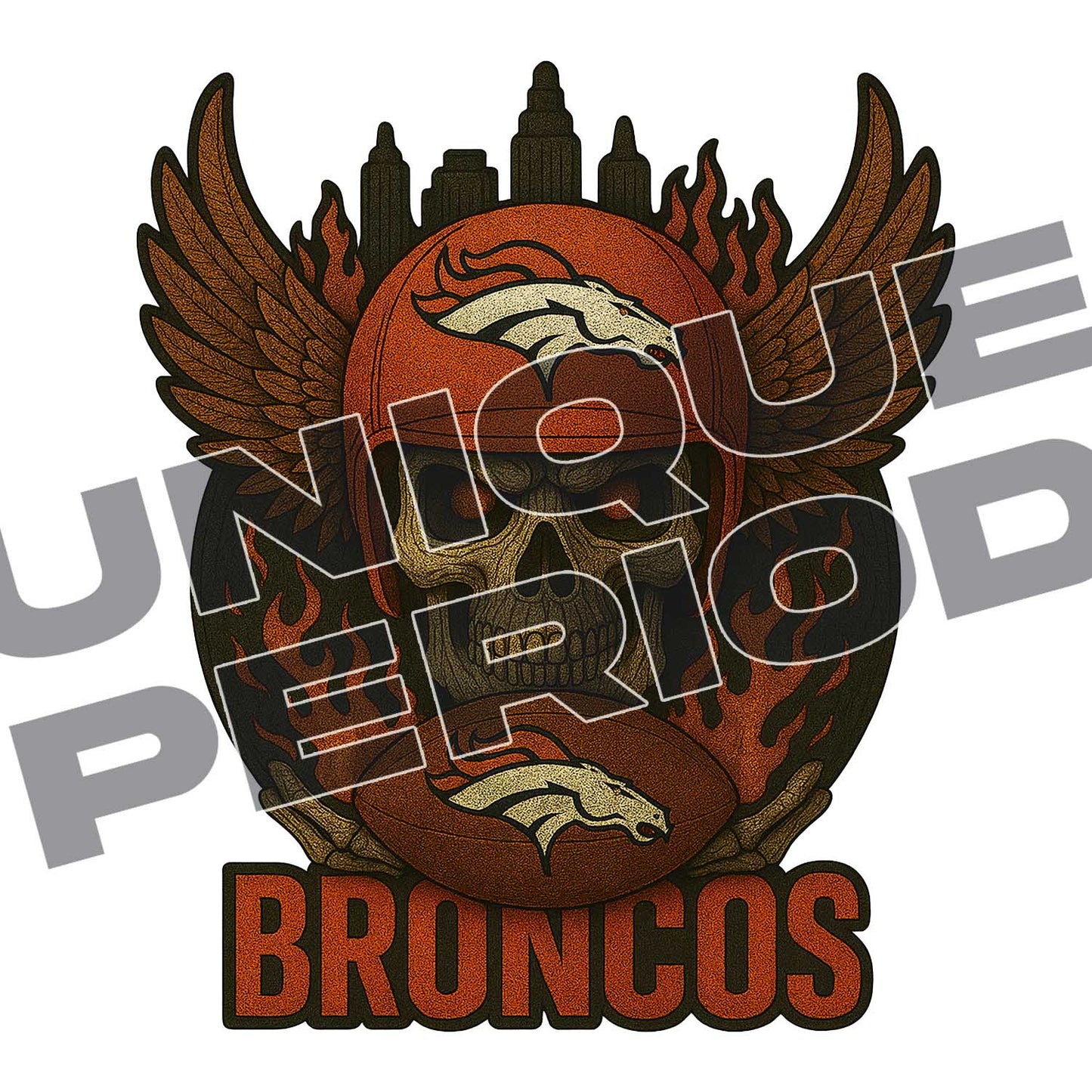 Denver Broncos Skull Patchish