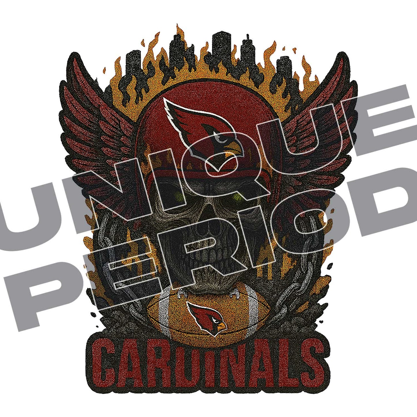 Arizona Cardinals Skull Patchish (602)