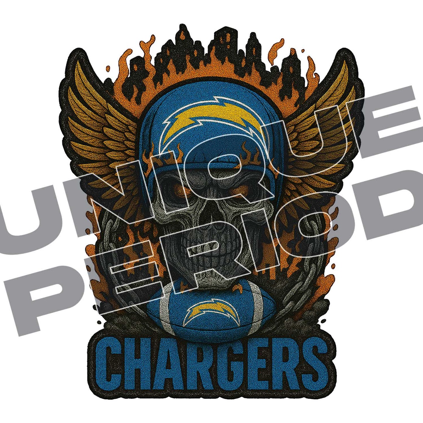 Los Angeles Chargers Skull Patchish