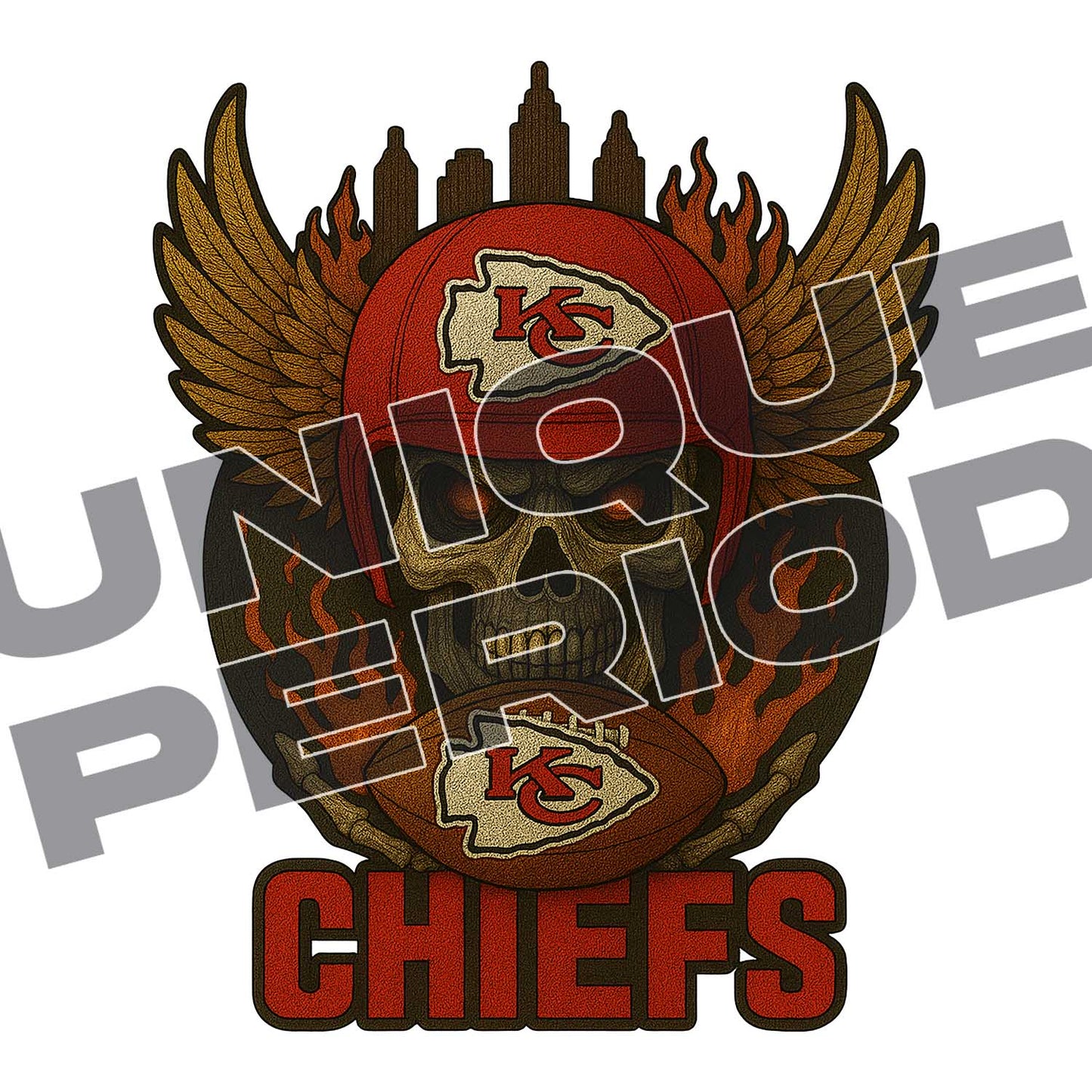 Kansas City Chiefs Skull Patchish