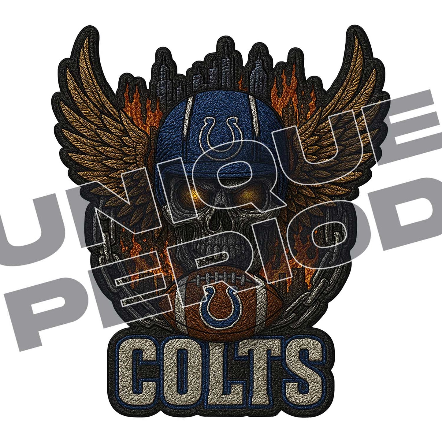 Indianapolis Colts Skull Patchish