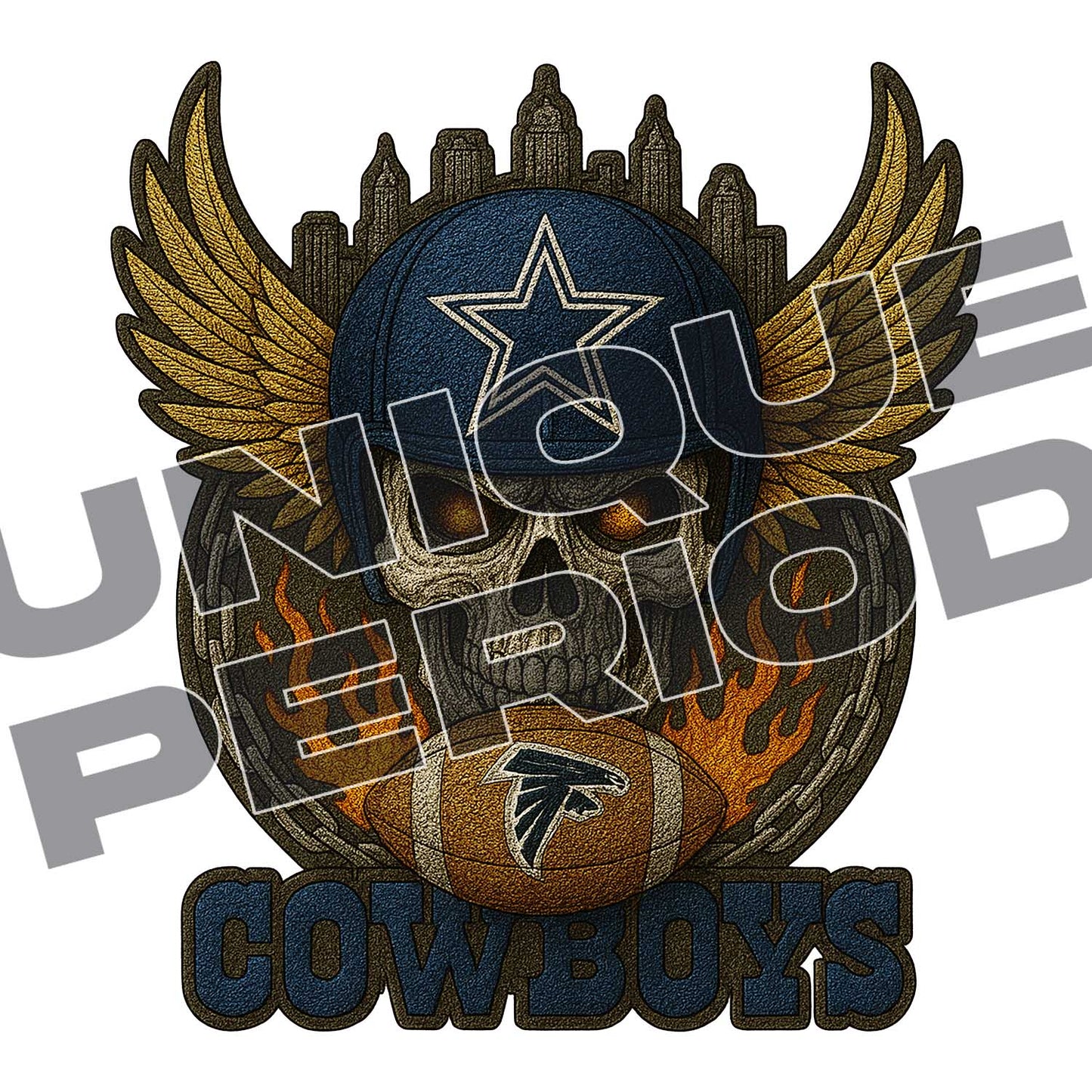 Dallas Cowboys Skull Patchish