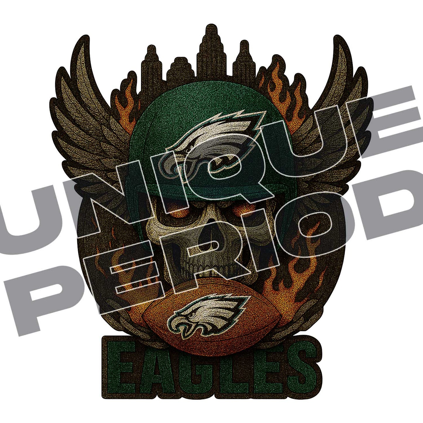 Philadelphia Eagles Skull Patchish