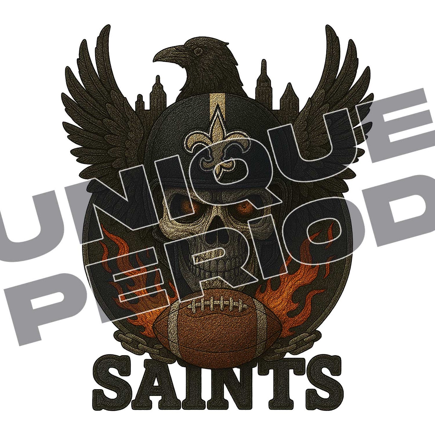 New Orleans Saints Skull Patchish (2 Pack)