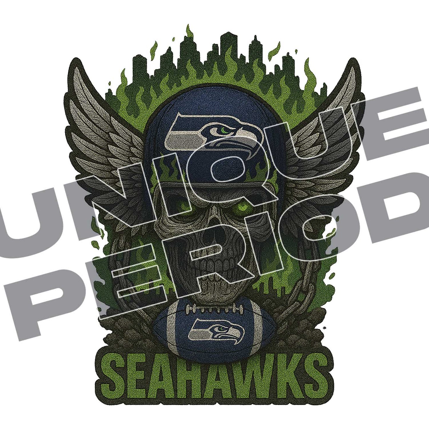 Seattle Seahawks Skull Patchish