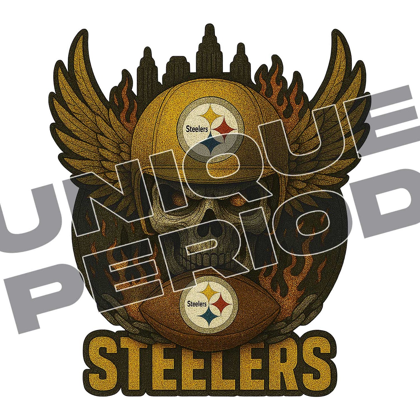Pittsburgh Steelers Skull Patchish