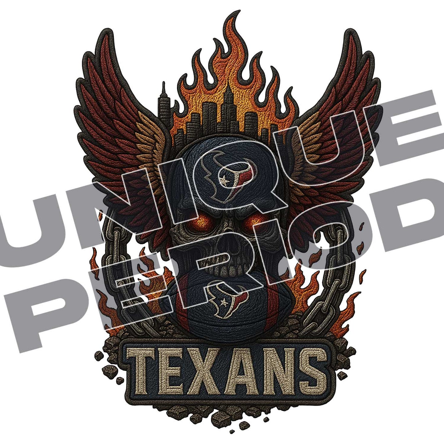 Houston Texans Skull Patchish