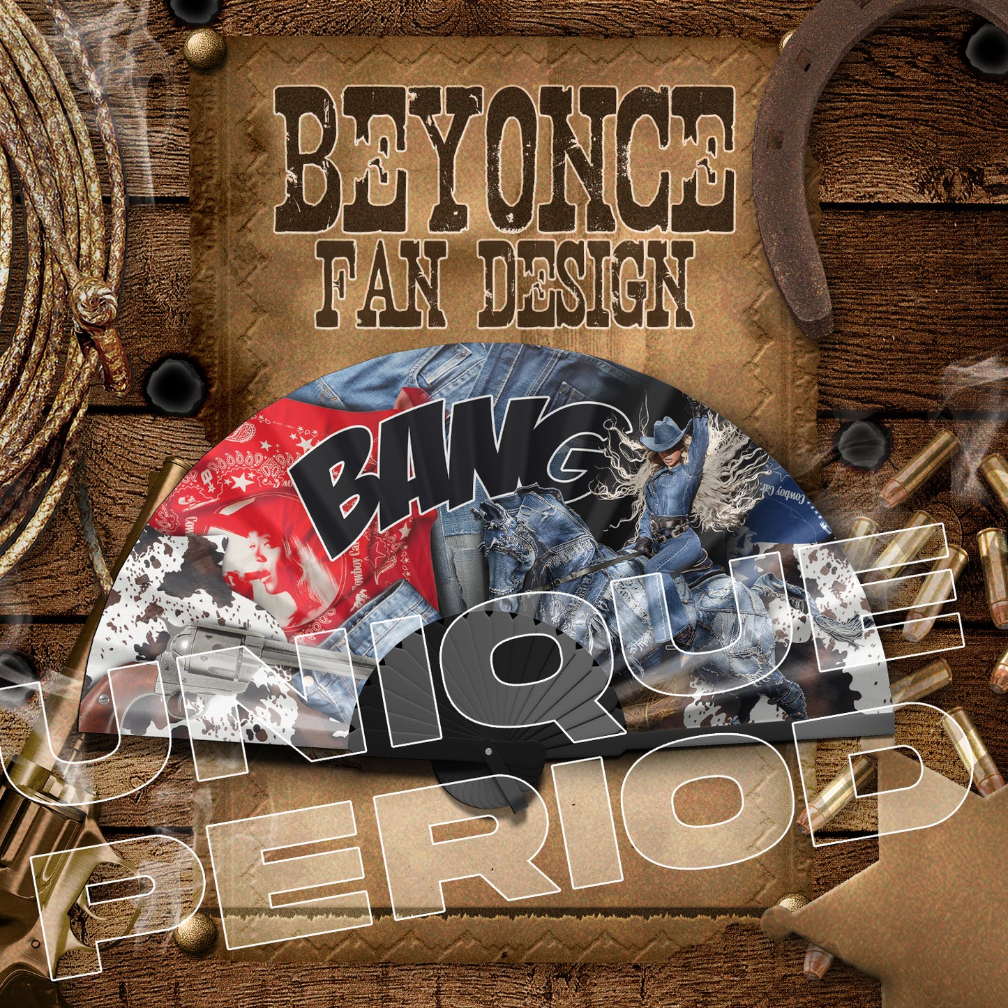 Western Beyoncé Clack Fan Template