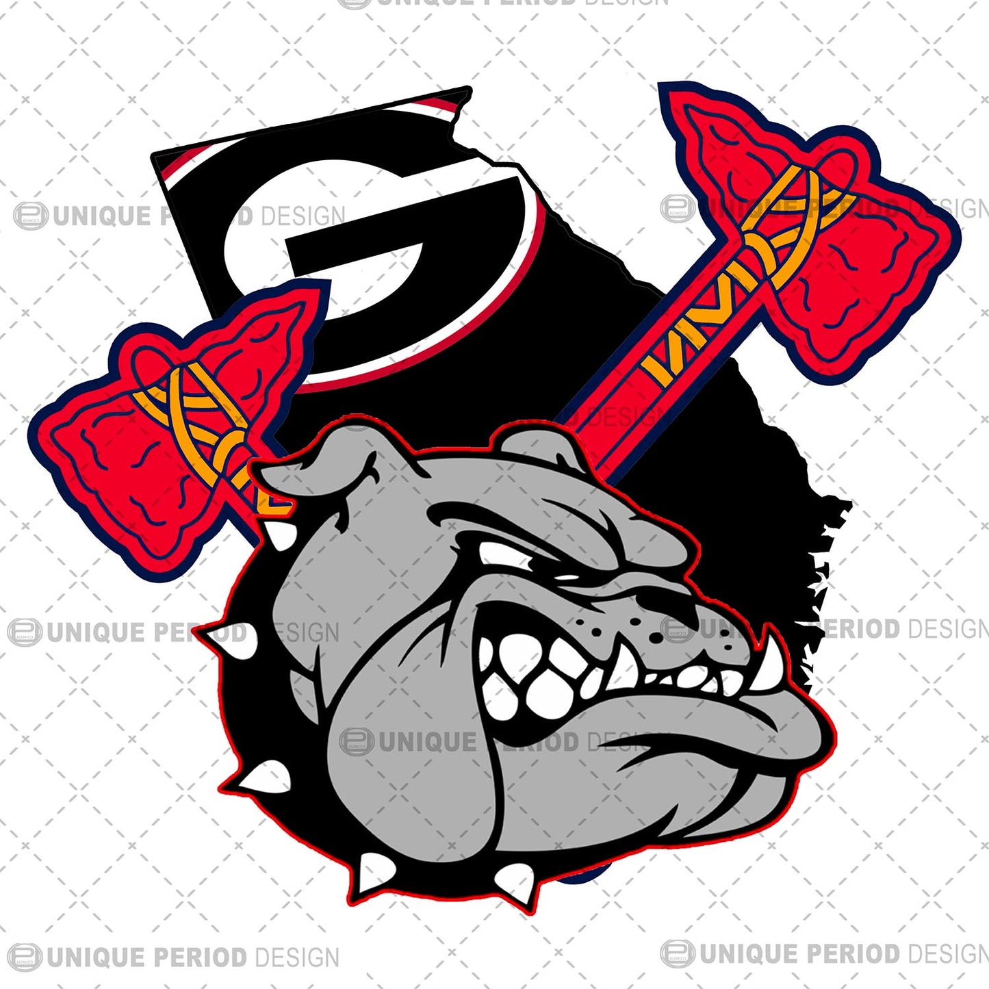 GA Nation UGA Braves (svg, svgz, pdf, png, eps ,dxf, jpg) Use with SUBLIMATION too - INSTANT DOWNLOAD