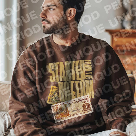 Started From The Bottom – Motivational Money Quote Shirt Design | 3 PNG Files + Mocks