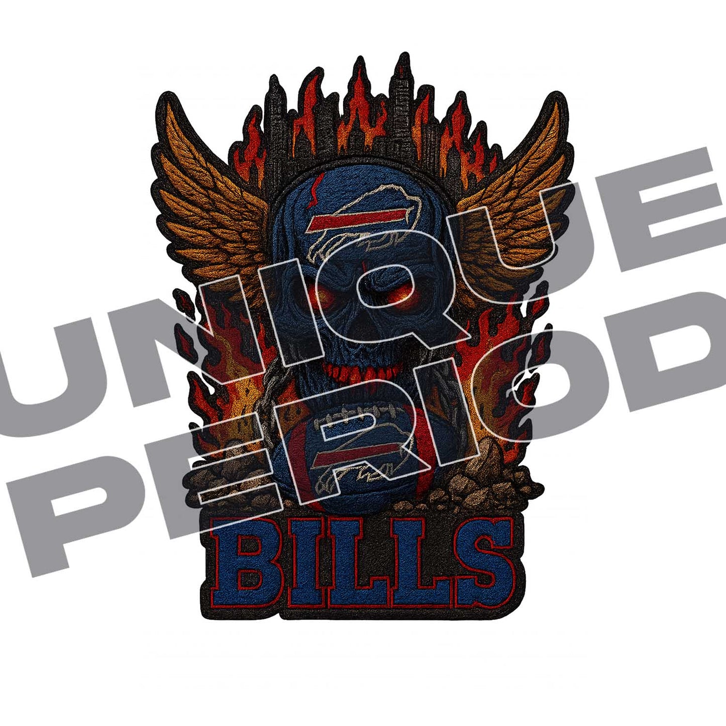 Buffalo Bills Skull Patchish