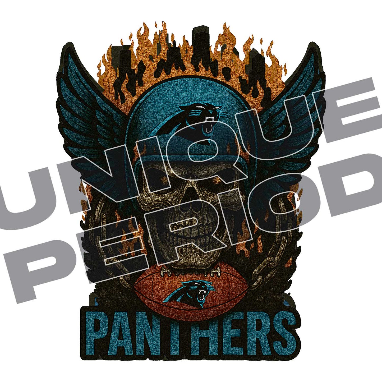 Carolina Panthers Skull Patchish