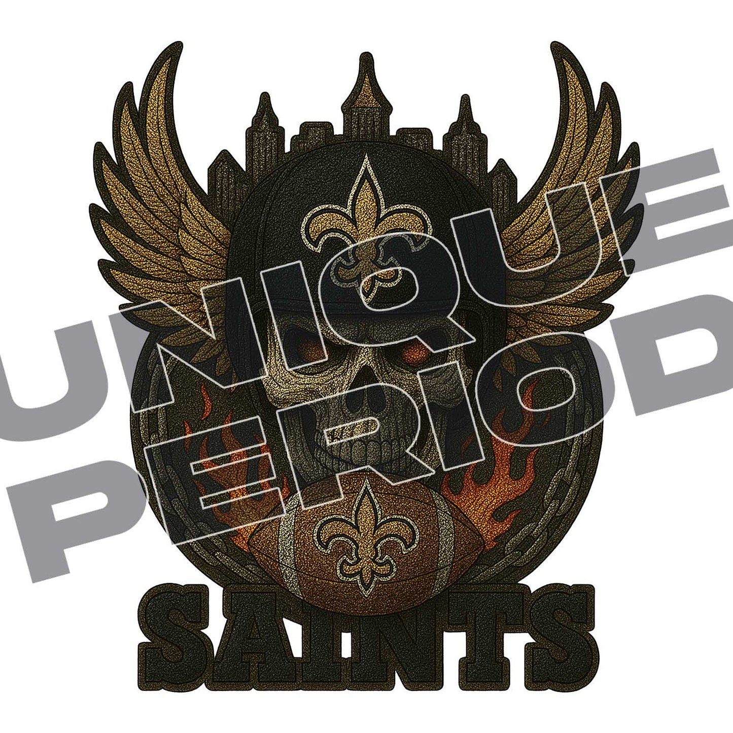 New Orleans Saints Skull Patchish (2 Pack)
