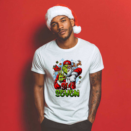 67 Half Grinch Half Santa PNG – Funny Christmas Split Face Design for Sublimation & DTF