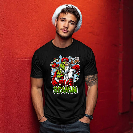 67 Half Grinch Half Santa PNG – Funny Christmas Split Face Design for Sublimation & DTF