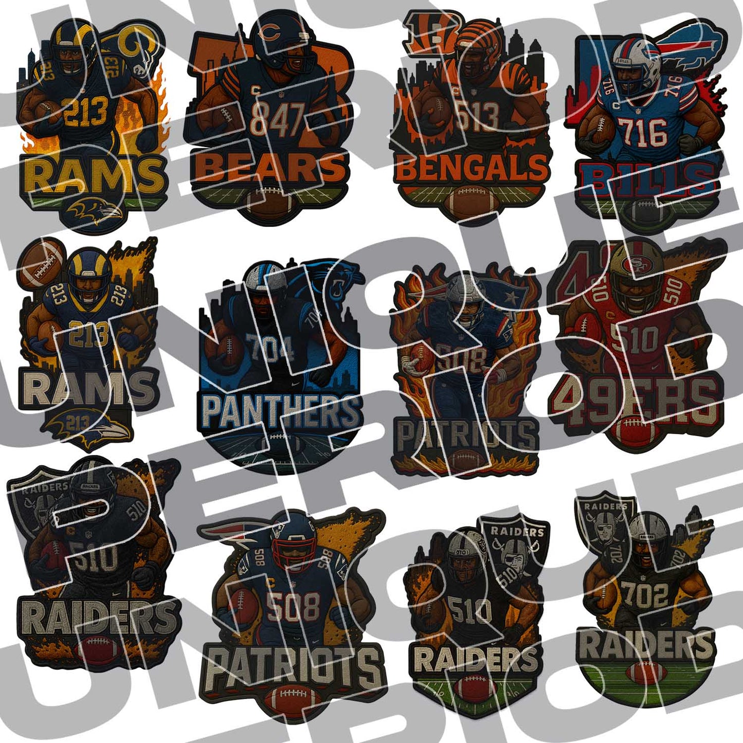 NFL Patchish Mega Bundle - 51 Designs PatchISH