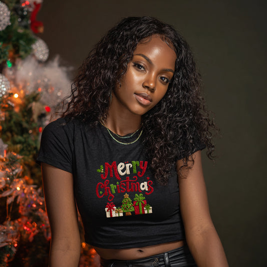 Merry Christmas Crochet Yarn Style PNG – Cozy Holiday Sublimation & DTF Design