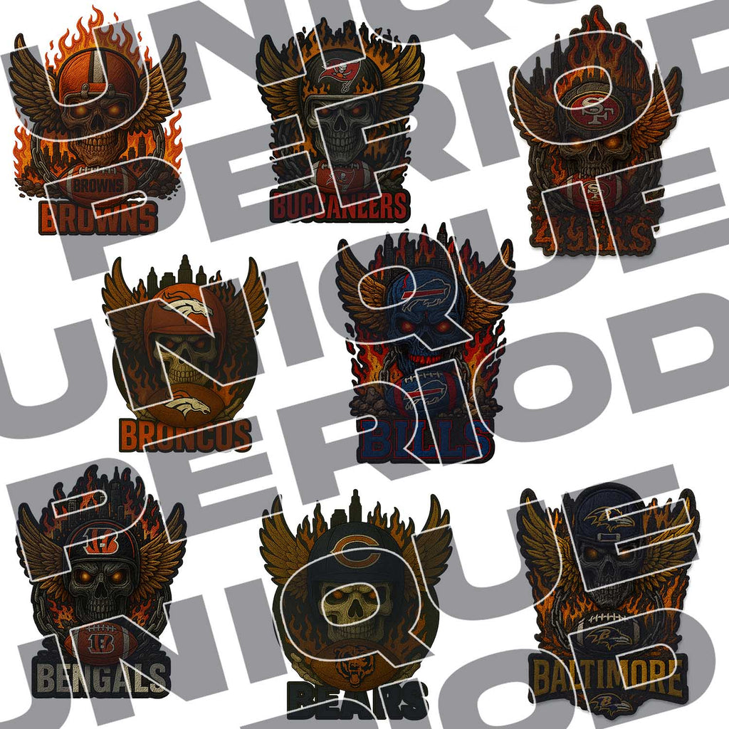 NFL Skull Patchish Mega Bundle – Over 35 Designs