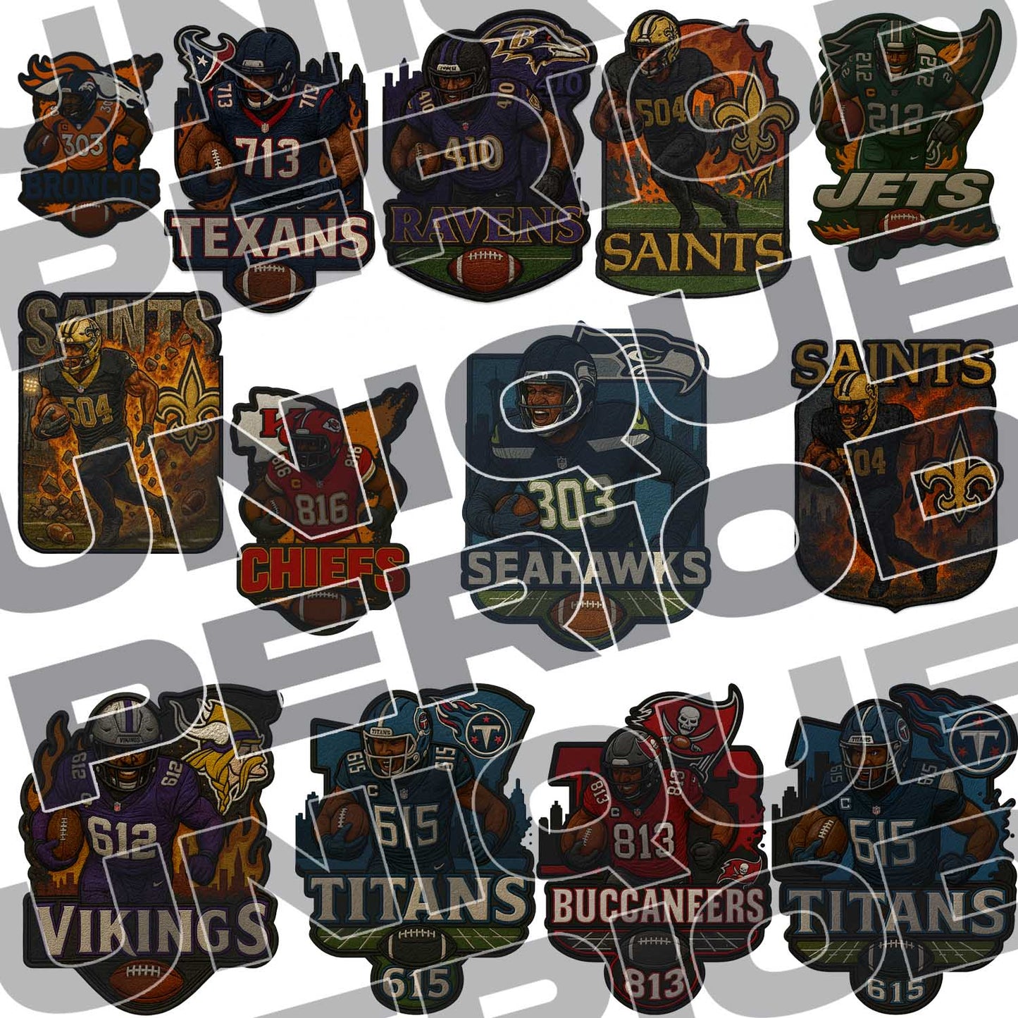 NFL Patchish Mega Bundle - 51 Designs PatchISH