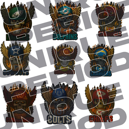 NFL Skull Patchish Mega Bundle – Over 35 Designs