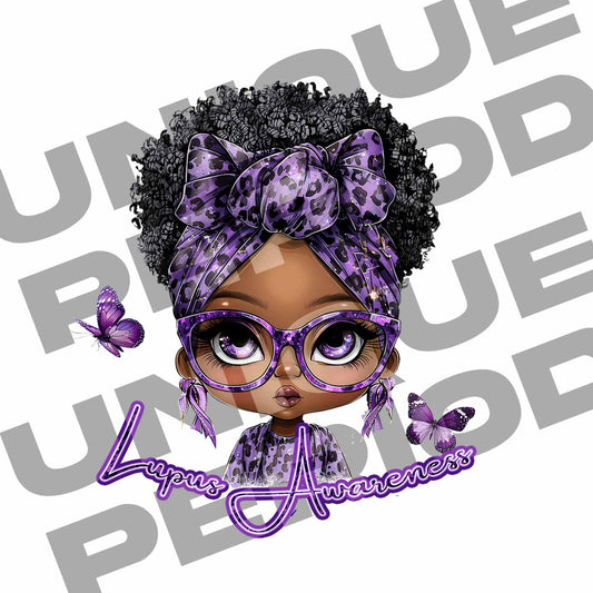 Lupus Awareness PNG – Purple Ribbon Support Design