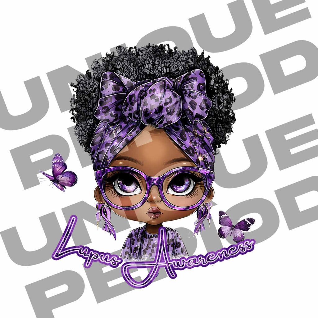 Lupus Awareness PNG – Purple Ribbon Support Design