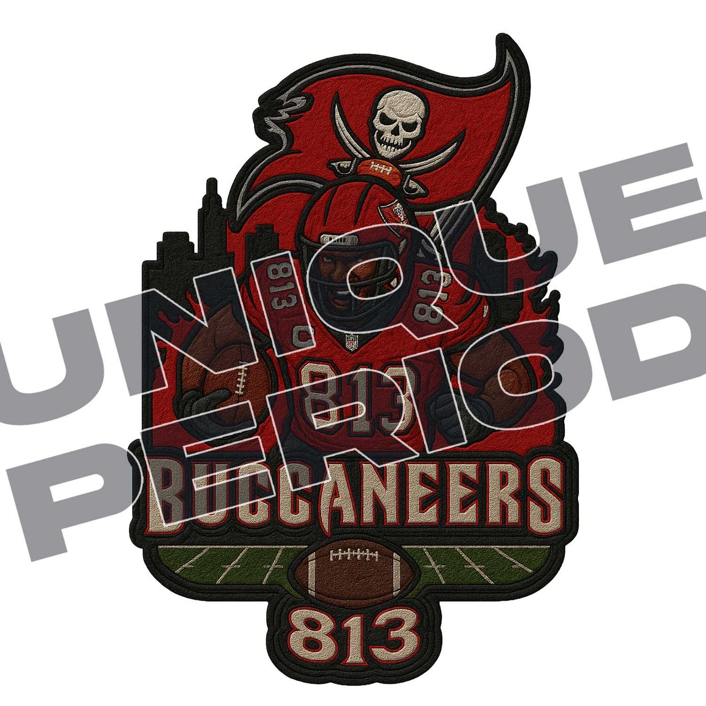 Tampa Bay Buccaneers (813) PatchISH (3 Pack)