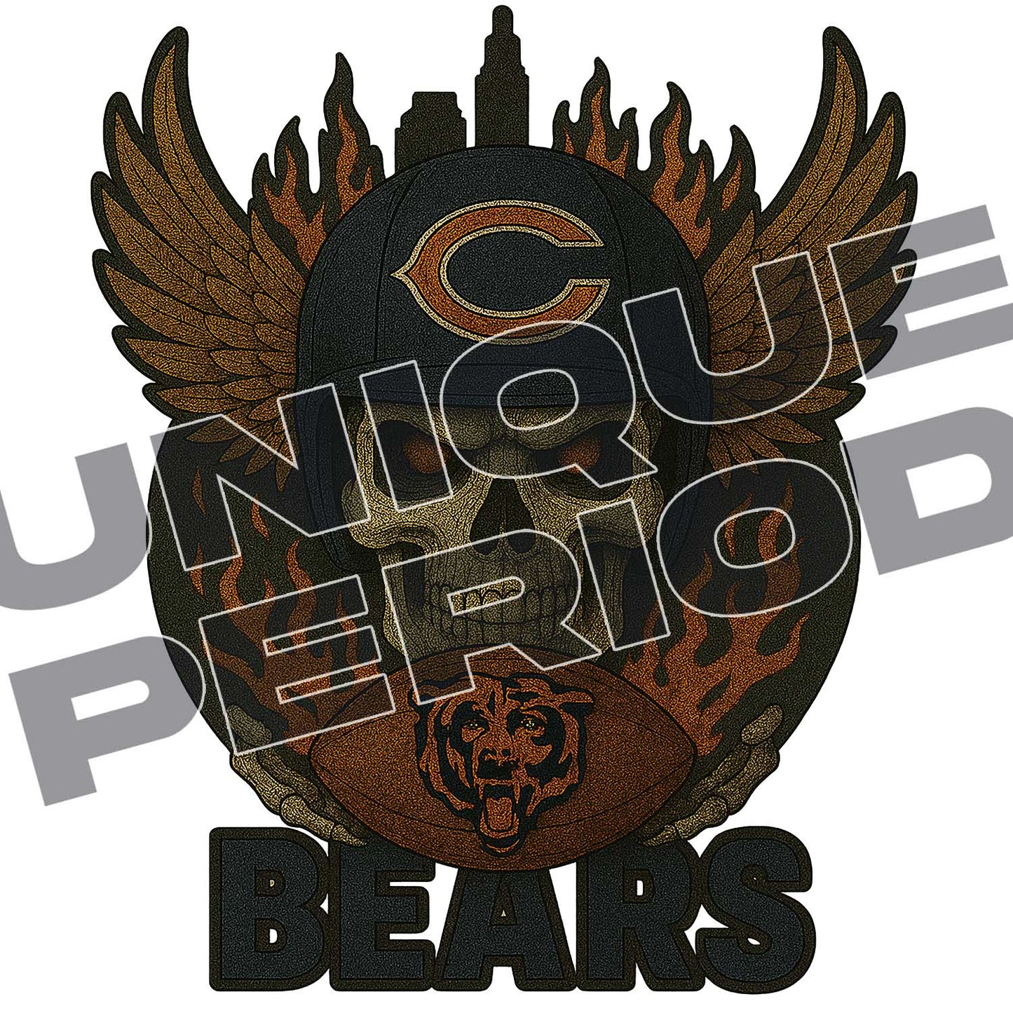Chicago Bears Skull Patchish