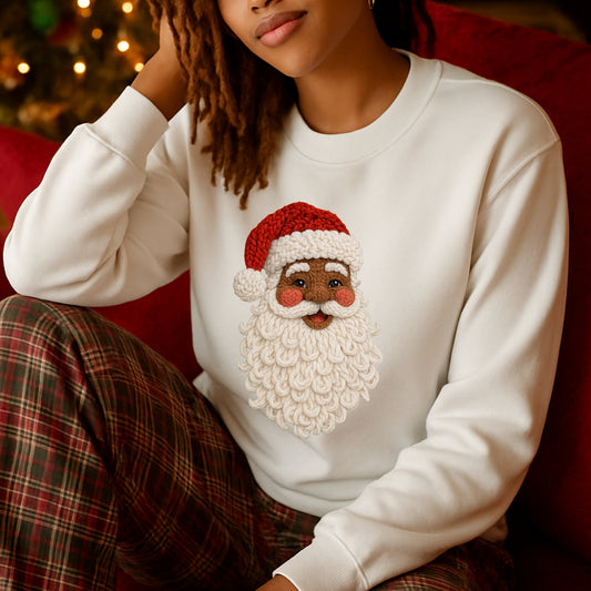 Black Santa PNG – Christmas Design for Sublimation & DTF Printing