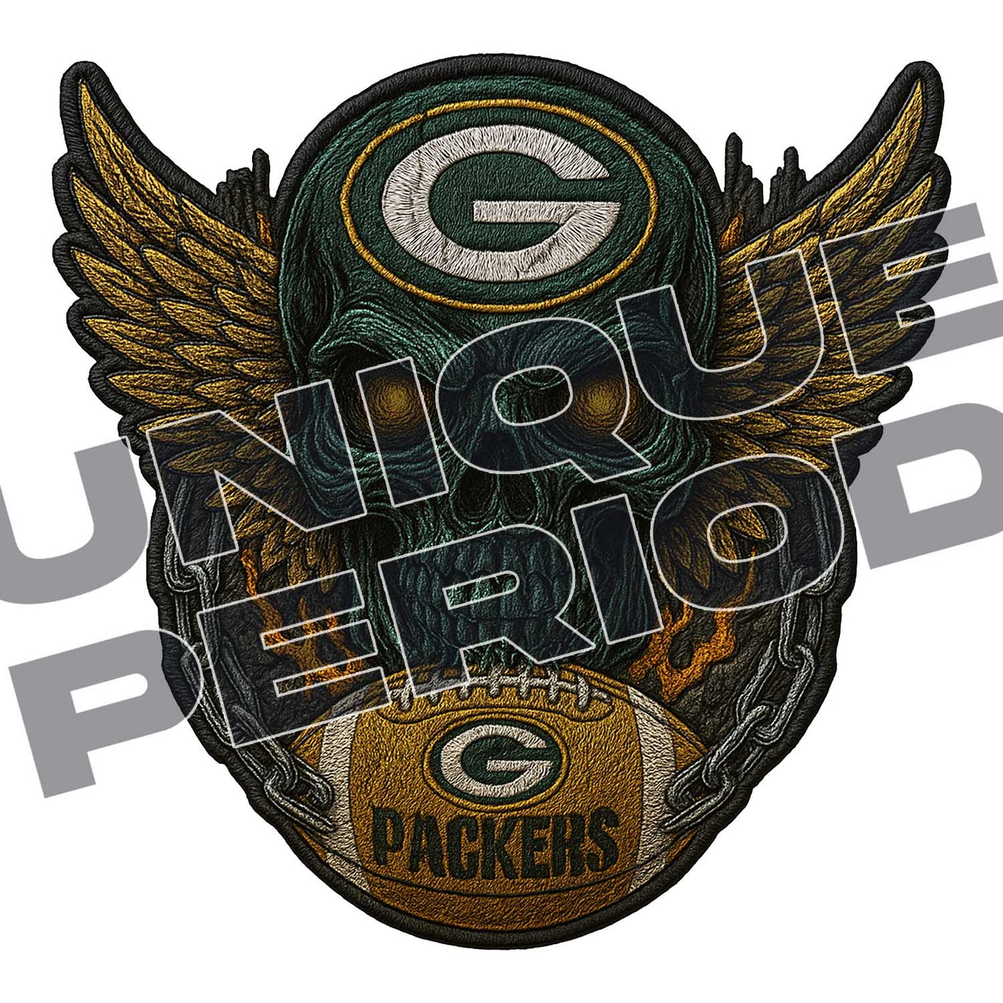 Green Bay Packers Skull Patchish