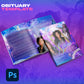 Blue Pink & Purple Floral Obituary Template – Editable Photoshop Design