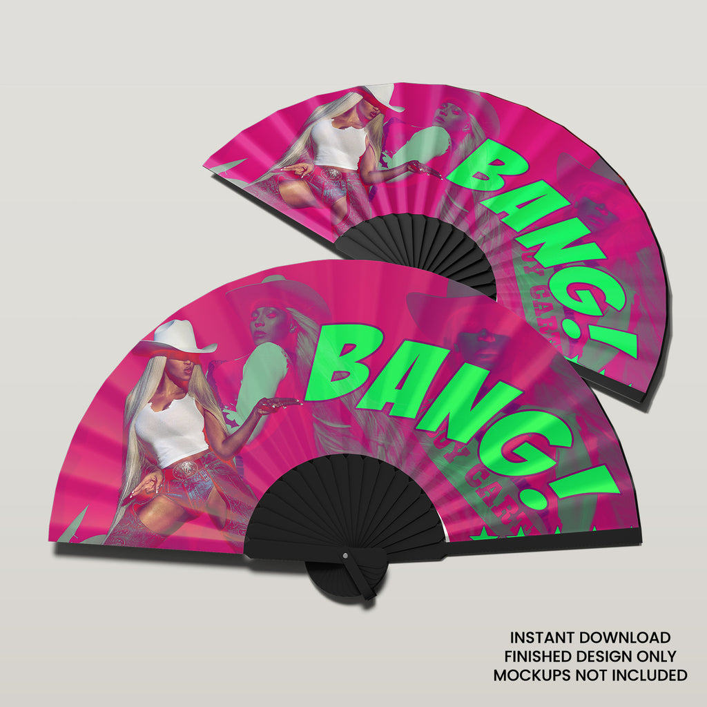 Urban Cowboy Clack Fan Design – Digital File for Download PNG Only (Sublimation (Digital Product) No Physical Item will be sent)