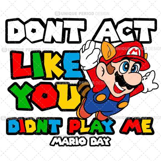 Mario Day (svg, svgz, pdf, png, eps ,dxf, jpg) Use with SUBLIMATION too - INSTANT DOWNLOAD